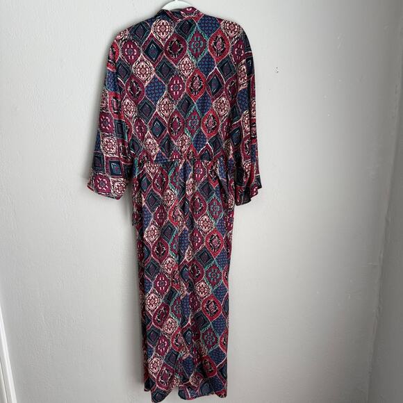 Anthropologie Midi Dress 3/4 Sleeve Miska Plum Kaftan Caftan Dress Small - Picture 4 of 7